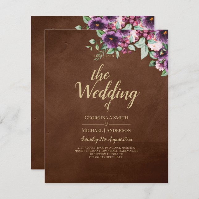 Leah G Brown Berry Plum Púrpura Casamento outono (Frente/Verso)