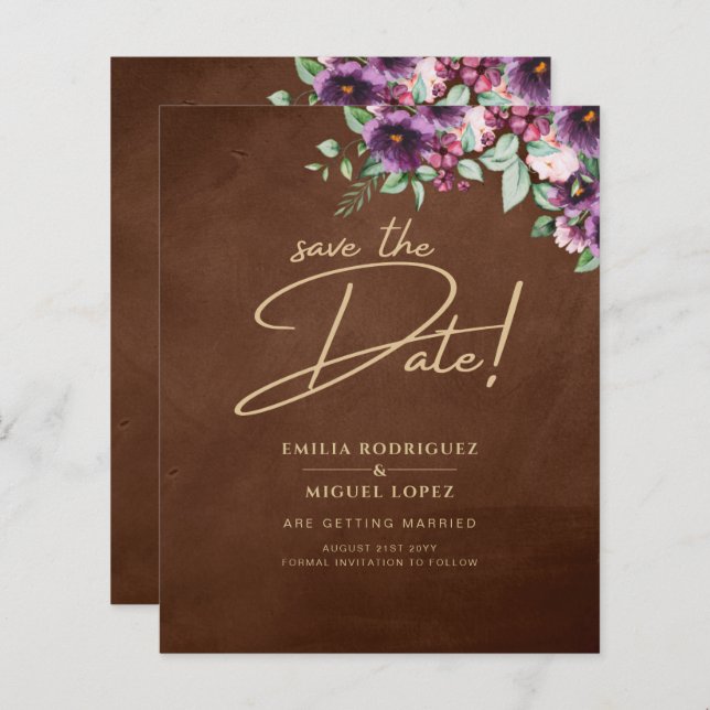 Leah G Brown Berry Plum Púrpura Casamento outono (Frente/Verso)