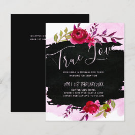 Leah G Budget Pink Rose Black Modern Wedding