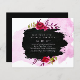 Leah G Budget Pink Rose Black Modern Wedding