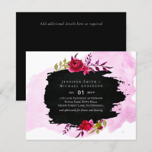 Leah G Budget Pink Rose Black Modern Wedding