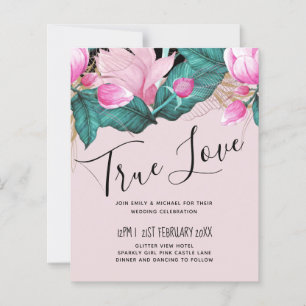 Leah G Budget Pink Roses Plum Modern Wedding Chic