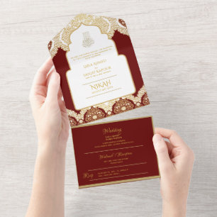 Leah G Burgundy Casamento Muçulmano Islâmico Doura