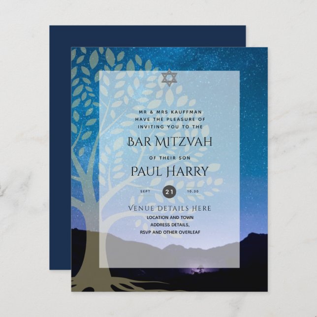 Leah G Elegante Bar de Música Mitzvah Jewish Torah (Frente/Verso)