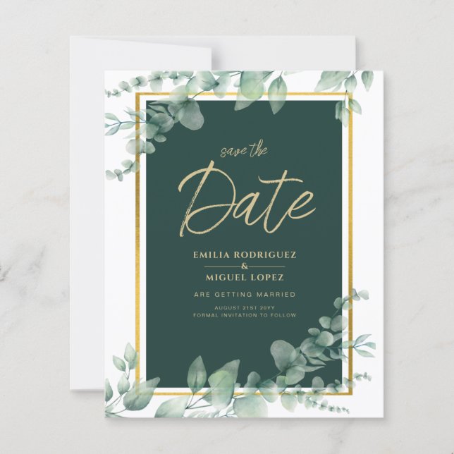 Leah G Eucalyptus Greenery Dourado WEDDING CÓDIGO  (Frente)