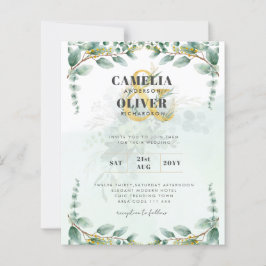 Leah G Greenery Eucalyptus Dourado Convite de casa