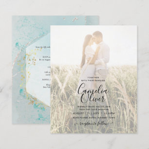 Leah G INK Sea Glass Turquoise Dourada Aqua INVITE
