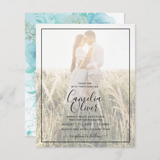 Leah G INK Vidro do mar Turquesa Aqua Abstrato INV (Frente/Verso)