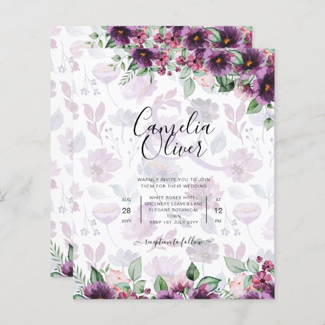 Leah G Plum Purple Berry Floral Casamento Fall Win (Frente/Verso)