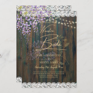Leah G Rustic WISTERIA Lace Convite de casamento F