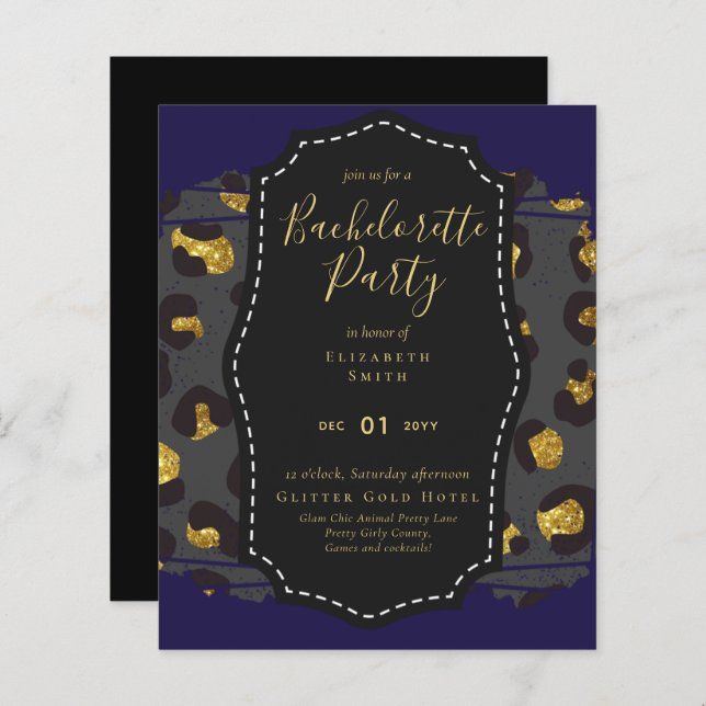 LeahG Bonito Girly Bachelorette Glam Animal Prints (Frente/Verso)