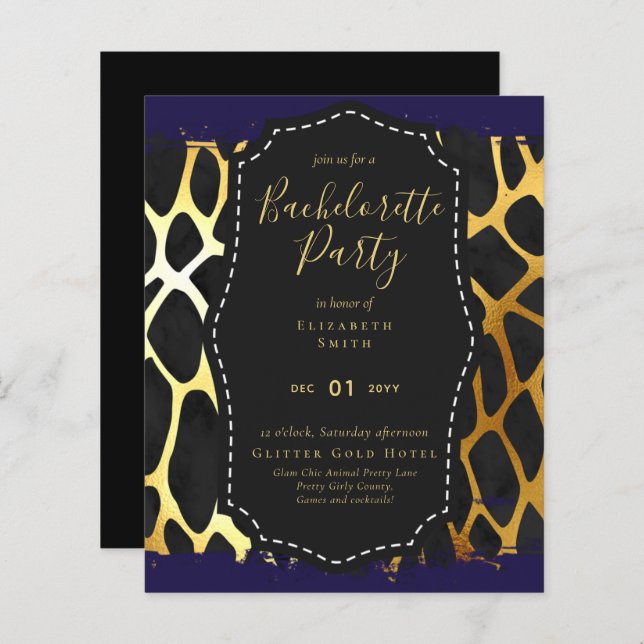 LeahG Bonito Girly Bachelorette Glam Animal Prints (Frente/Verso)