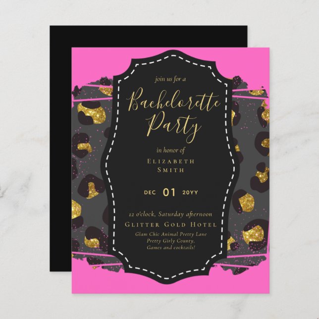 LeahG Bonito Girly Bachelorette Glam Animal Prints (Frente/Verso)
