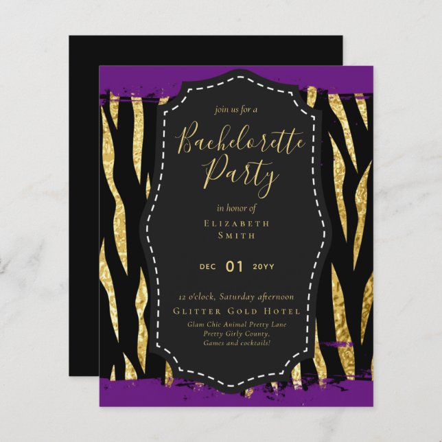 LeahG Bonito Girly Bachelorette Glam Animal Prints (Frente/Verso)