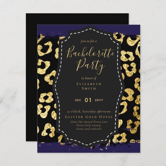 LeahG Bonito Girly Bachelorette Glam Animal Prints (Frente/Verso)