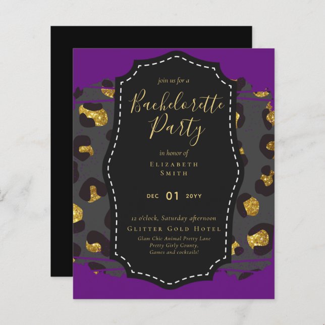 LeahG Bonito Girly Bachelorette Glam Animal Prints (Frente/Verso)