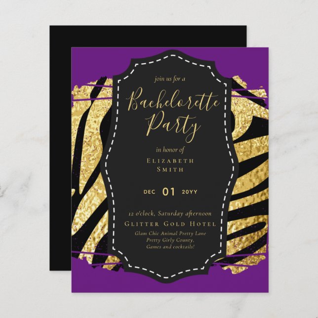 LeahG Bonito Girly Bachelorette Glam Animal Prints (Frente/Verso)