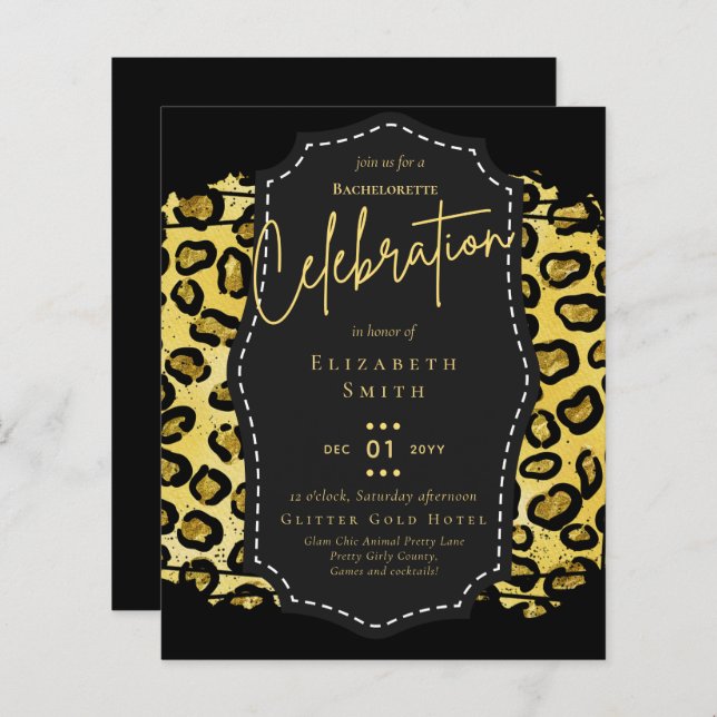 LeahG Bonito Girly Bachelorette Glam Animal Prints (Frente/Verso)