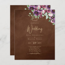 LeahG Brown Amarelo-Ameixa Roxo Casamento Outono I