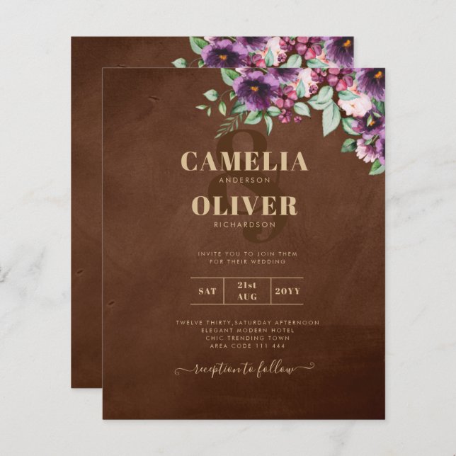 LeahG Brown Berry Plum Roxo Casamento Outono Inver (Frente/Verso)