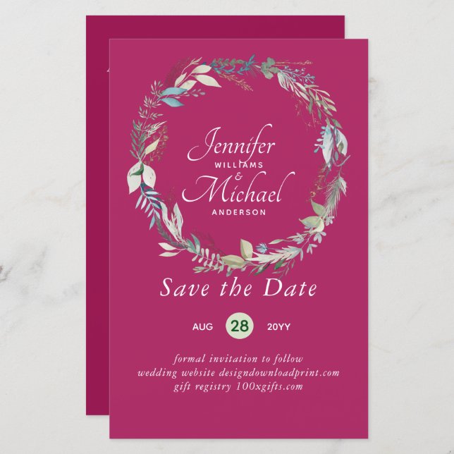 LeahG BUDGET Datas de Salvamento Lavanda Rua (Frente/Verso)