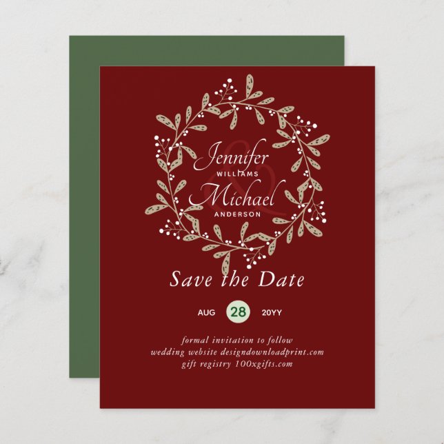 LeahG BUDGET Salvar Datas Modernas Cores de Terra (Frente/Verso)