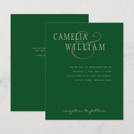 LeahG Emerald Green Dourado Convite de casamento m