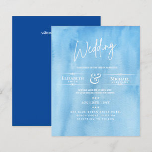 LeahG ORÇAMENTO Convite de casamento Oceano Azul