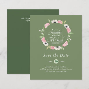 LeahG ORÇAMENTO Economize Datas Coroa Floral Azul