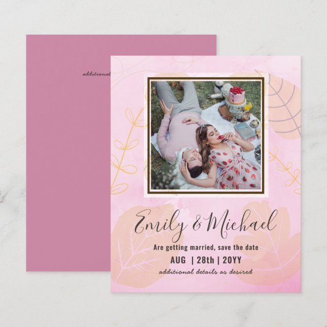 LeahG ORÇAMENTO FOTOGRÁFICO Folhas de Aquarela par (Frente/Verso)