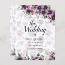 LeahG Plum Púrpura Floral Noiva Outono Inverno