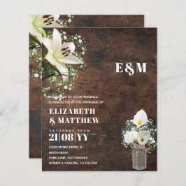 LeahG Rustic Calla Lily Floral Convite de casament
