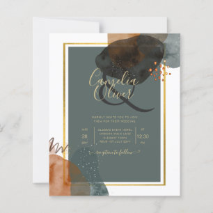 Leahg TEAL EARTH TONES CONVITE DE CASAMENTO Código