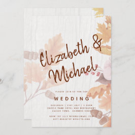 LeahG Terracotta Fall deixa Convite de casamento