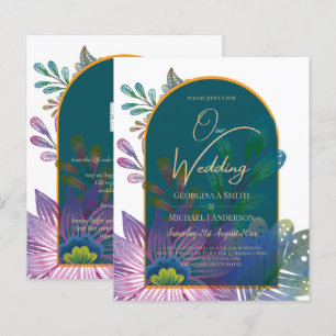 LeahG Verde Roxo Dourado TONS DE JOIA Convite de C