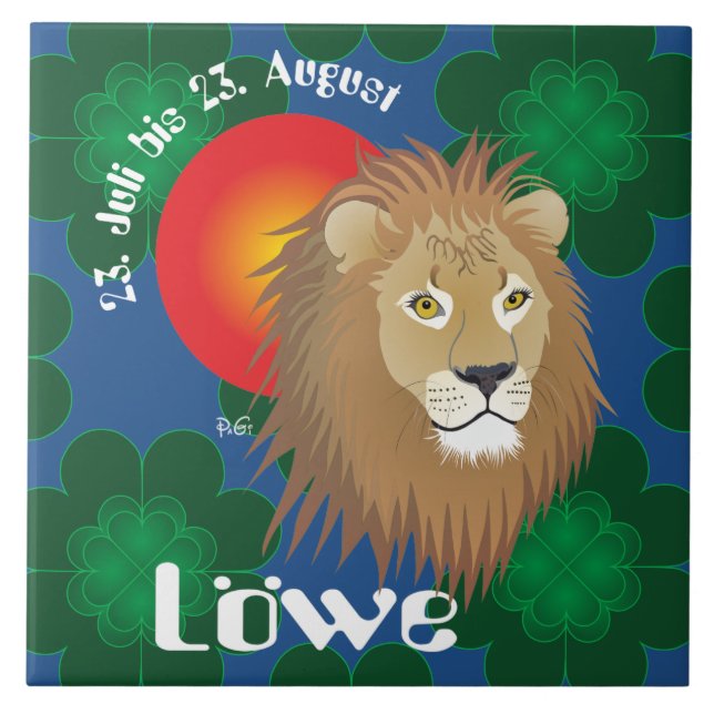 Leão 23. julho até 22. agosto lajota (Frente)