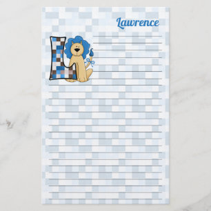 Leão azul Mongram "L" artigos de papelaria