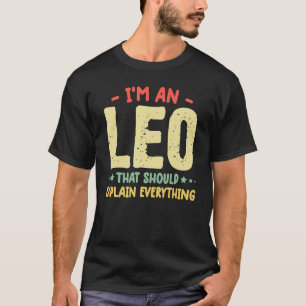Leão cita camisa Engraçada Leo Birthday humor Zodi