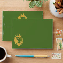 Leão Com Coroa - Estilo Dourado 1 + seu texto