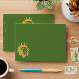 Leão Com Coroa - Estilo Dourado 1 + seu texto