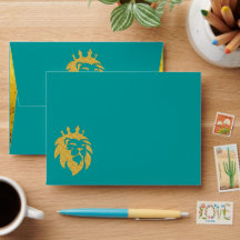 Leão Com Coroa - Estilo Dourado 1 + seu texto