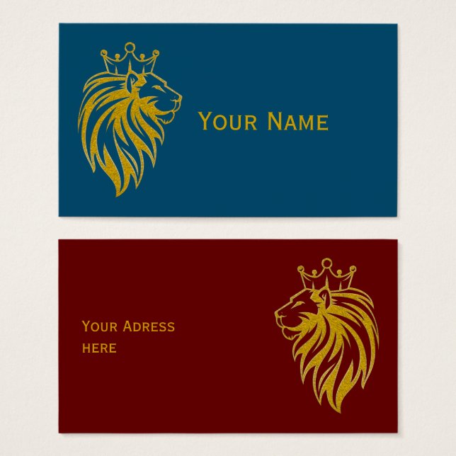Leão com Coroa - Estilo Dourado 2 (Frente & Verso)