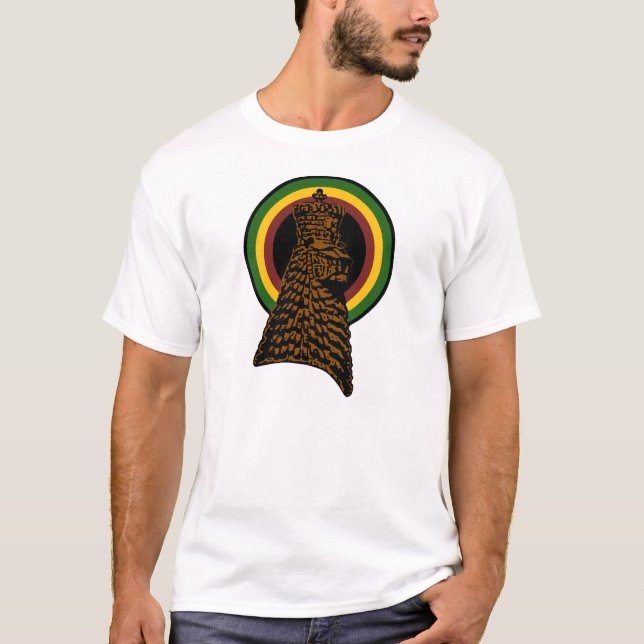 Leão da camisa de Judah Rastafari Rasta Haile (Frente)