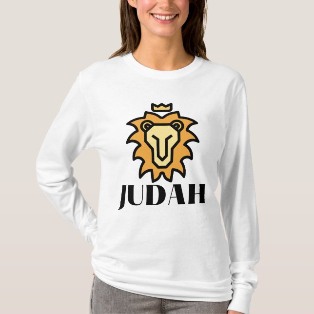 Leão da camiseta T da mulher baseada em Judah Fait (Frente)