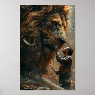 Leão de Dinheiro: Poster único apresentando um leã