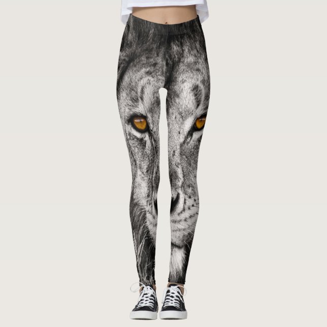 Leão de Judah - Jah Rasta - Leggings do Power Yoga (Frente)