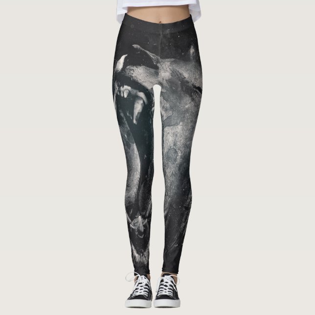 Leão de Judah - Jah Rasta - Leggings do Power Yoga (Frente)