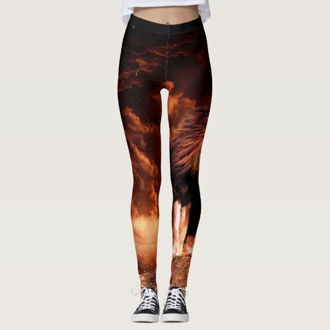 Leão de Judah - Jah Rasta - Leggings do Power Yoga (Frente)