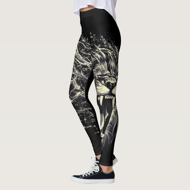 Leão de Judah - Jah Rasta - Leggings do Power Yoga (Esquerda)