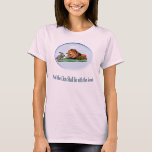 Leão e camisetas cristãs de carneiro